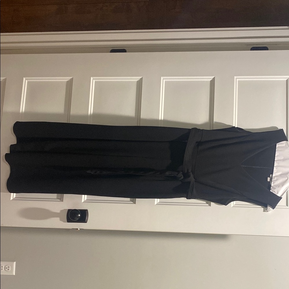 Calvin Klein Black Pleated One Shoulder Jumpsuit